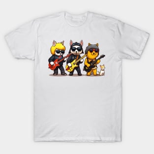 three dogs playing guitar T-Shirt